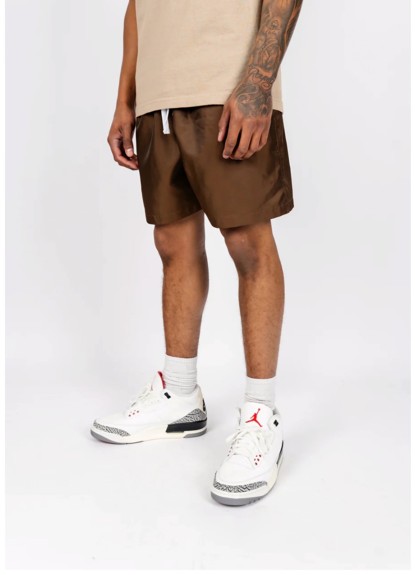 Wu Windbreaker Shorts (Brown)