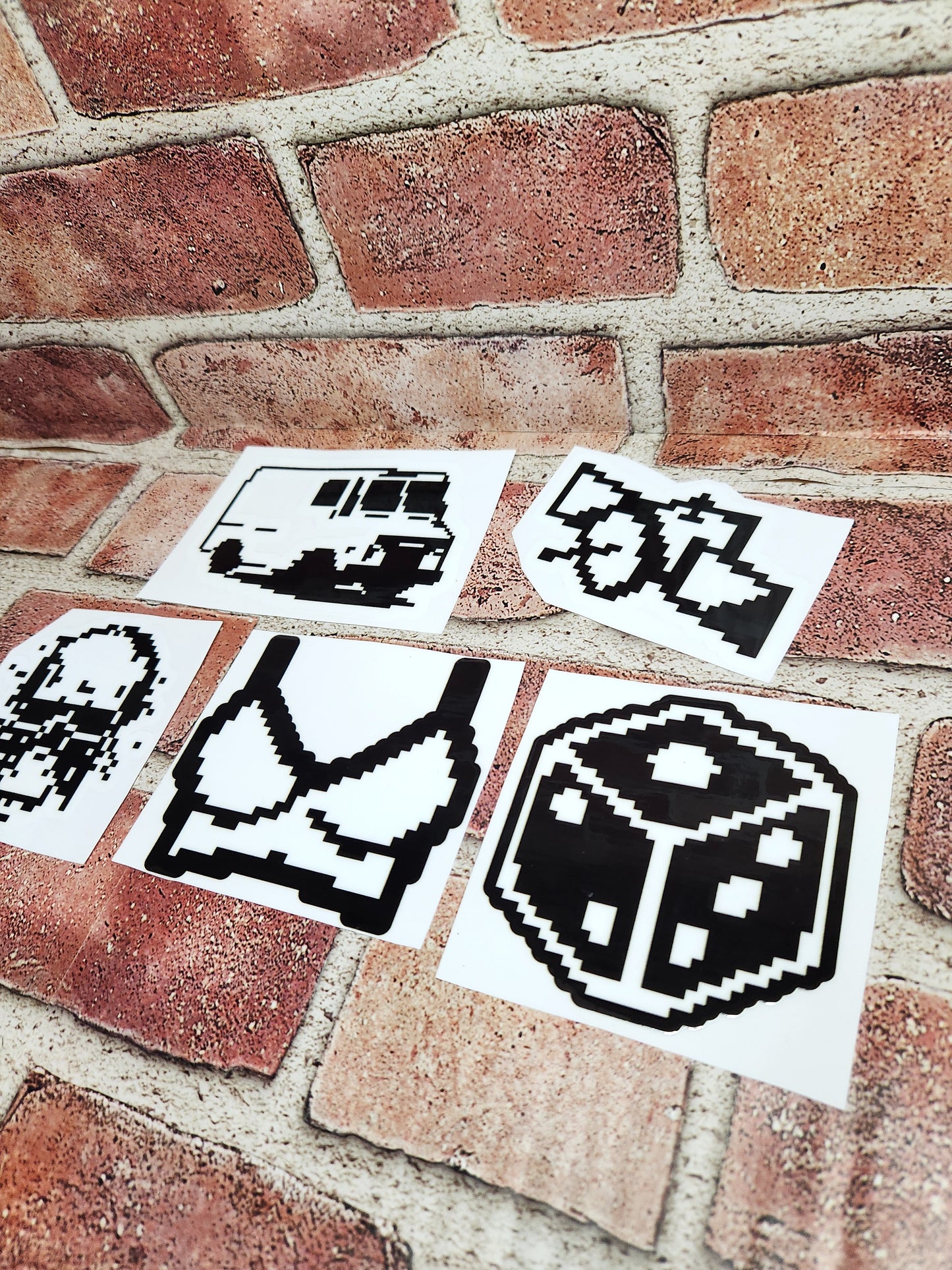 Pixel Ave Laptop Stickers (B&W)