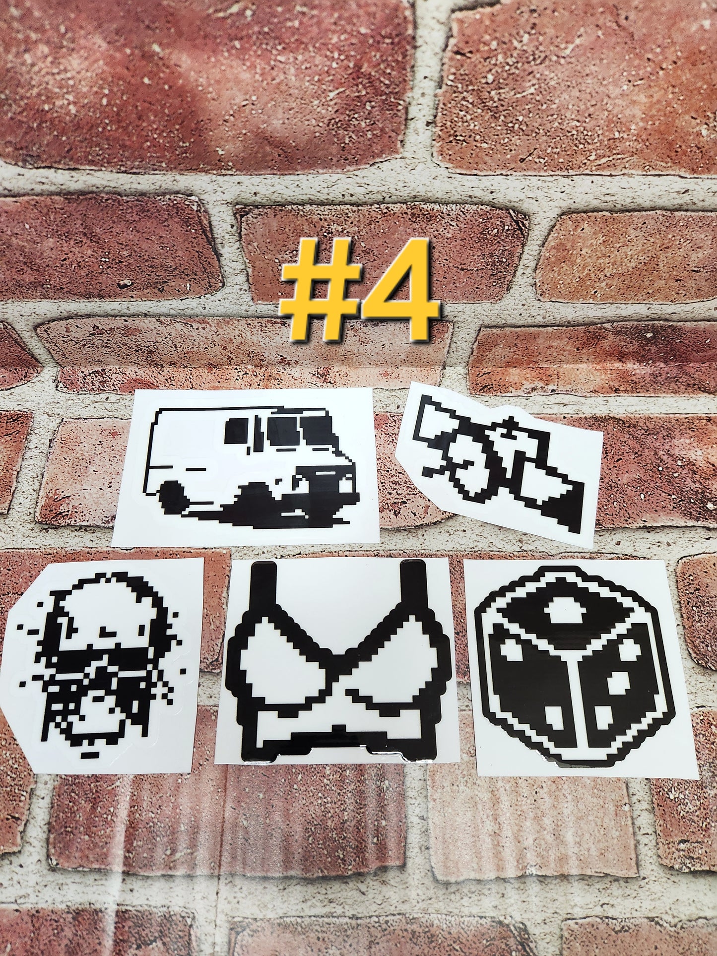 Pixel Ave Laptop Stickers (B&W)