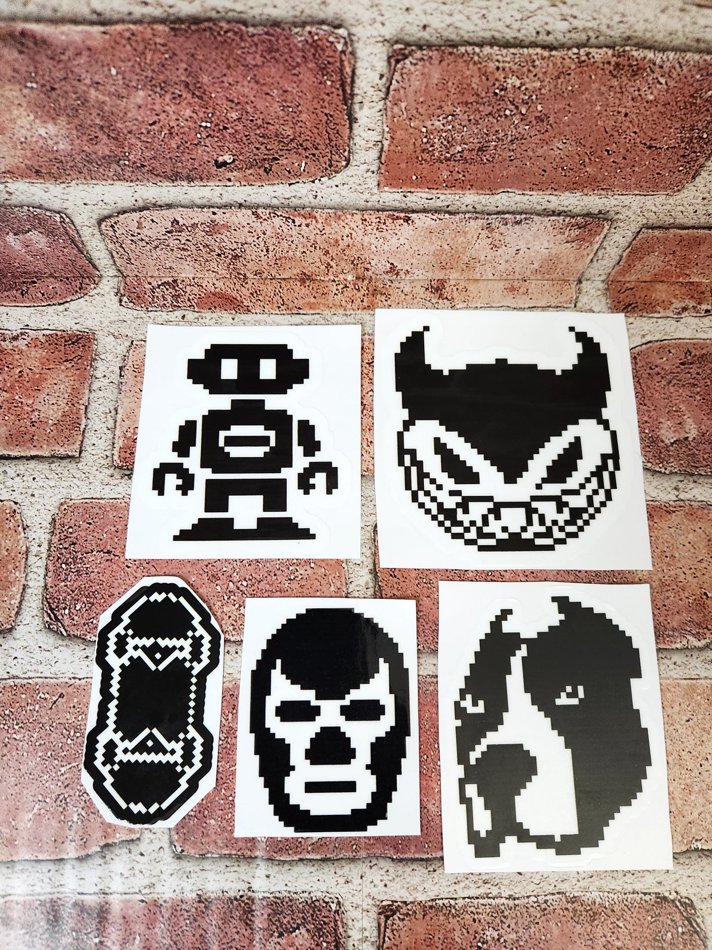 Pixel Ave Laptop Stickers (B&W)