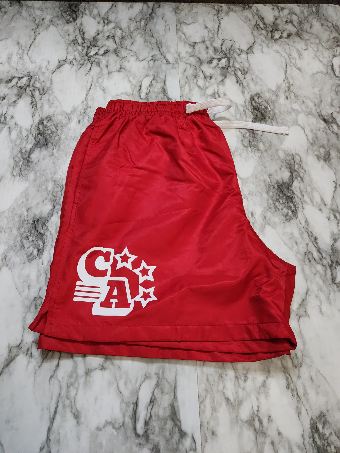Centre Ave Windbreaker Shorts (Red)