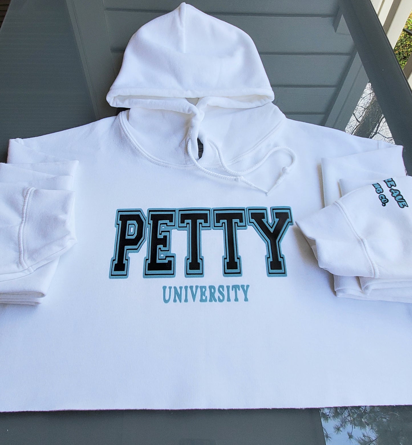 Petty University Cropped Hoodie - Centre Ave Clothing Co.