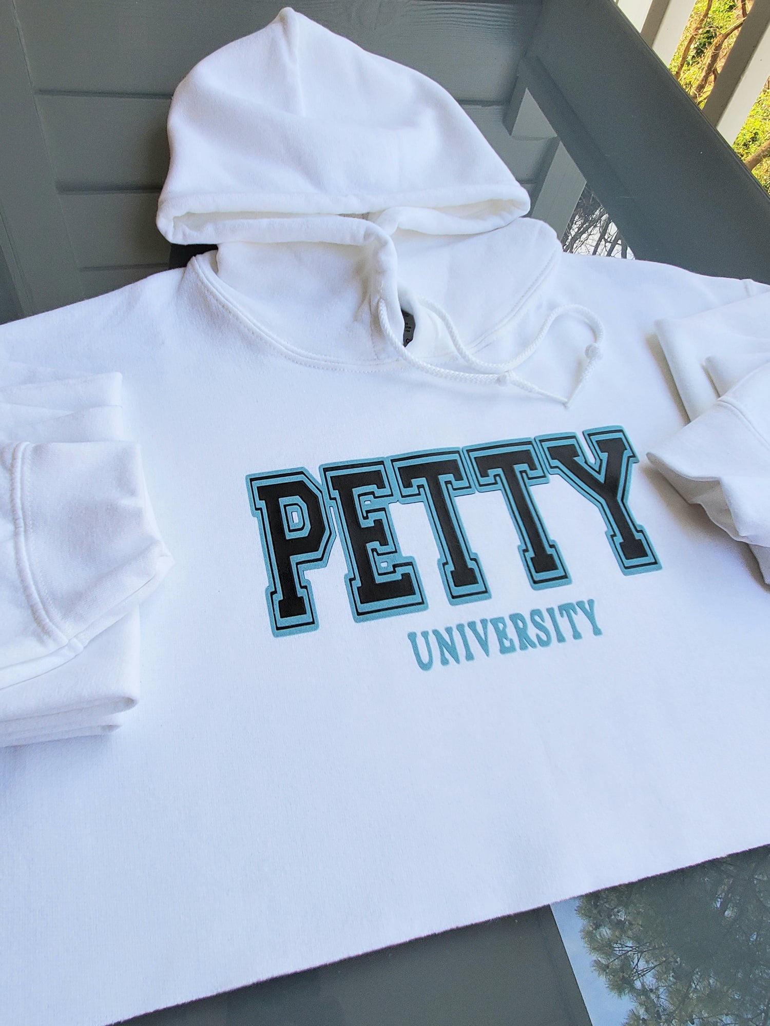 Petty University Cropped Hoodie - Centre Ave Clothing Co.