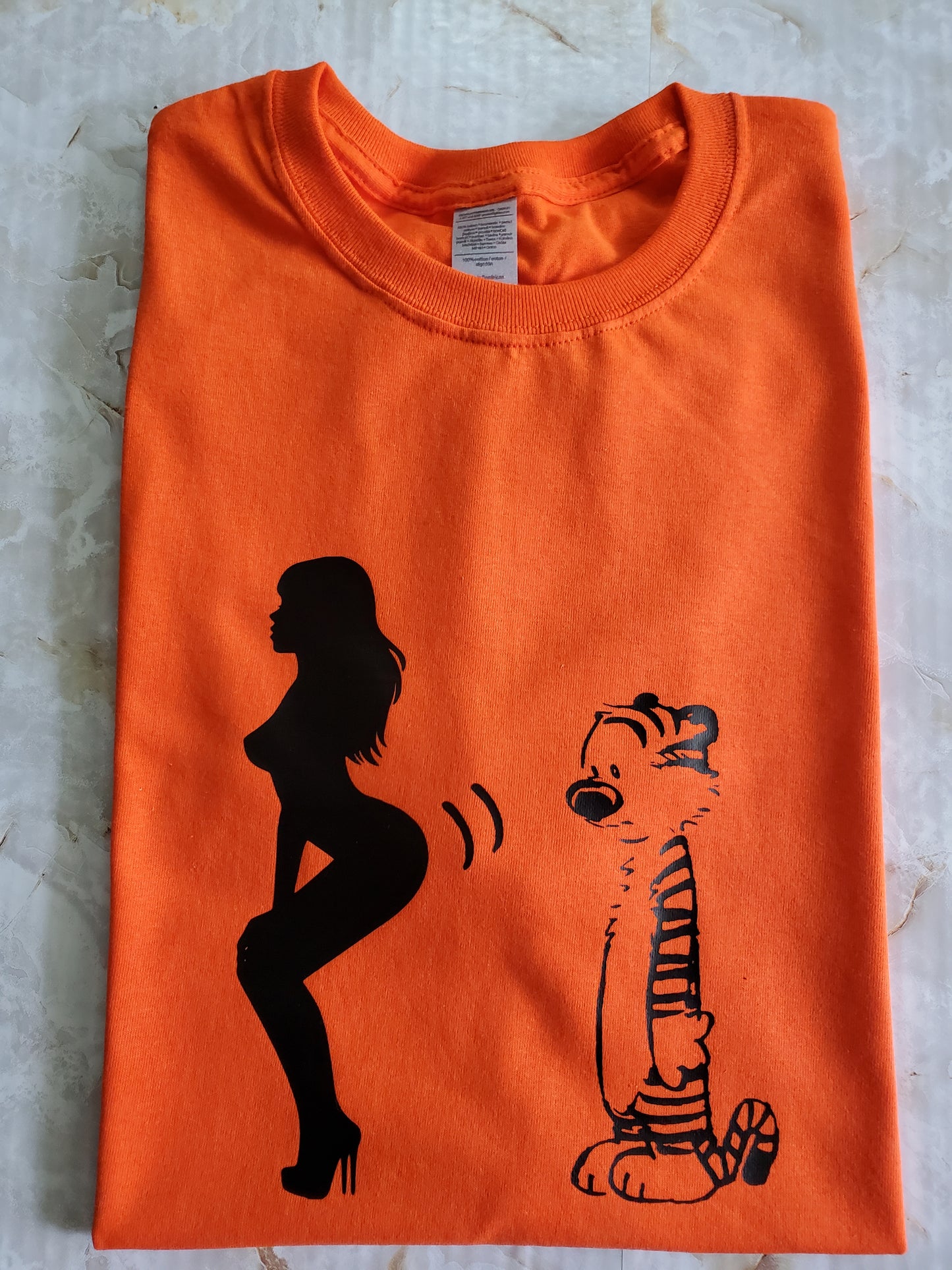 Twerk Som' Hobbes T-Shirt (Orange) - Centre Ave Clothing Co.