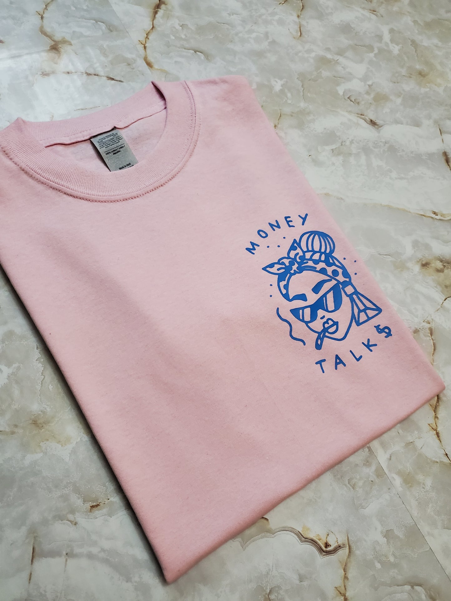 Money Talks T-Shirt (Pink) - Centre Ave Clothing Co.